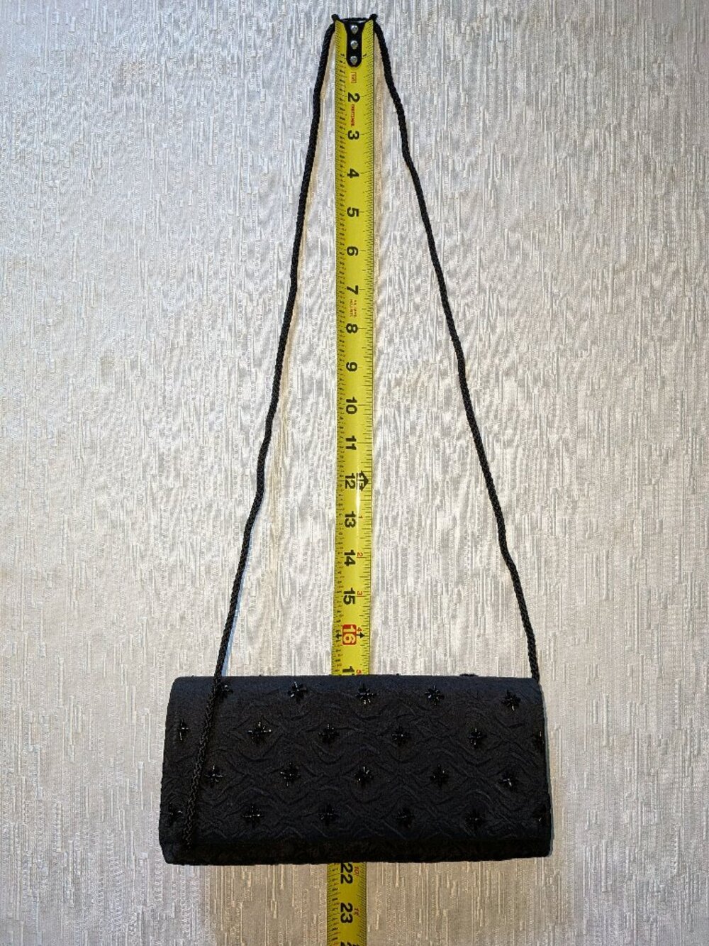 La Regale Small Black Beaded Evening Bag / Clutch